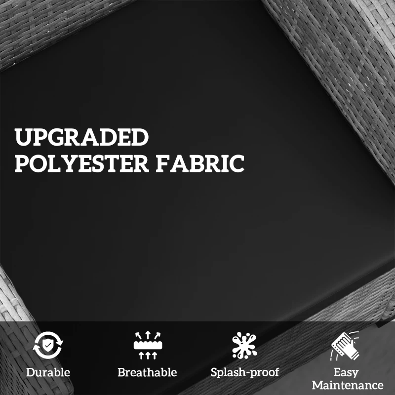 Best Outdoor Seat Cushion Pads for Rattan Furniture, 3 PCs Garden Furniture Cushions, Black - Image 5