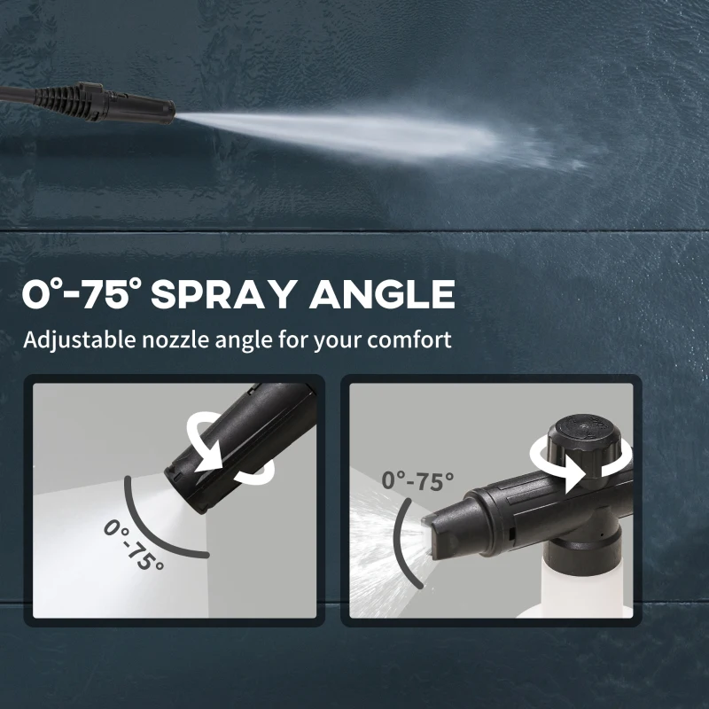 DURHAND High Pressure Washer, 150 Bar Pressure, 510 L/h Flow, 1800W, High-Performance Portable Power Jet Wash Cleaner, Blue - Image 5