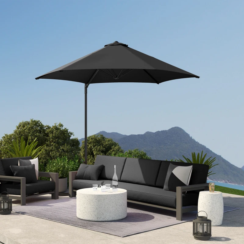 Best 2.5m Rotating Cantilever Parasol - Black - Image 8