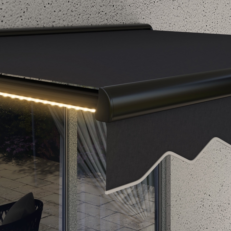 Best 3 x 2.5m Electric Awning with LED Light, Aluminium Frame Retractable Awning Sun Canopies for Patio Door Window - Image 9