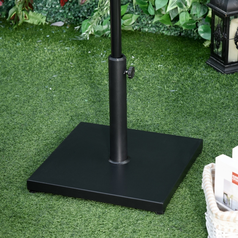 Best Φ35/38/48MM 18KG Steel Square Parasol Stand Base w/ Adjustable Knob Umbrella Stand Garden Patio Outdoor Home, Black - Image 10