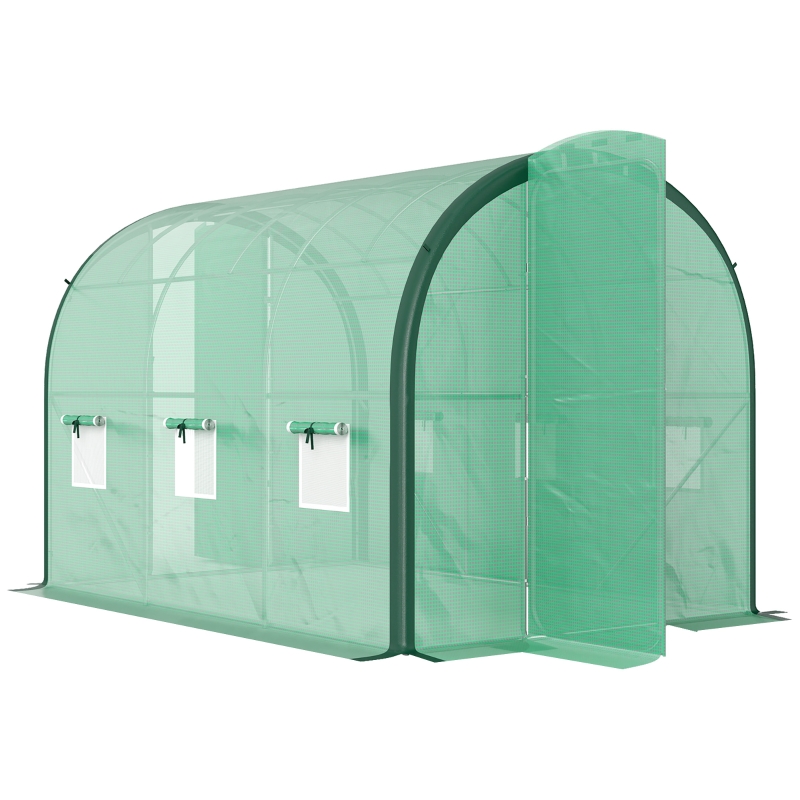 Best 3 x 2(m) Polytunnel Greenhouse, with Windows and Doors - Green - Image 10