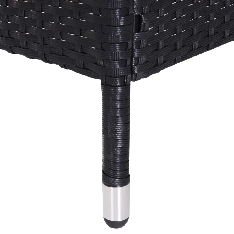 Best 2-Seater Rattan Chair Set W/Middle Tea Table-Black - Image 8