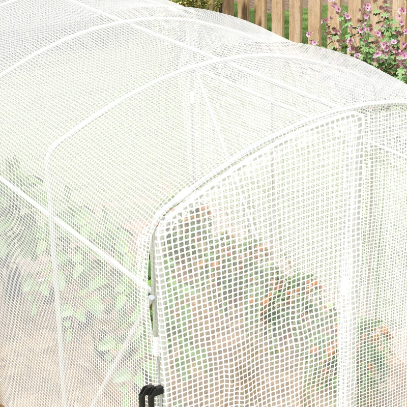 Best Polytunnel Greenhouse Walk-in Grow House with UV-resistant PE Cover, Door and Galvanised Steel Frame, 2 x 2 x 2m, White - Image 7