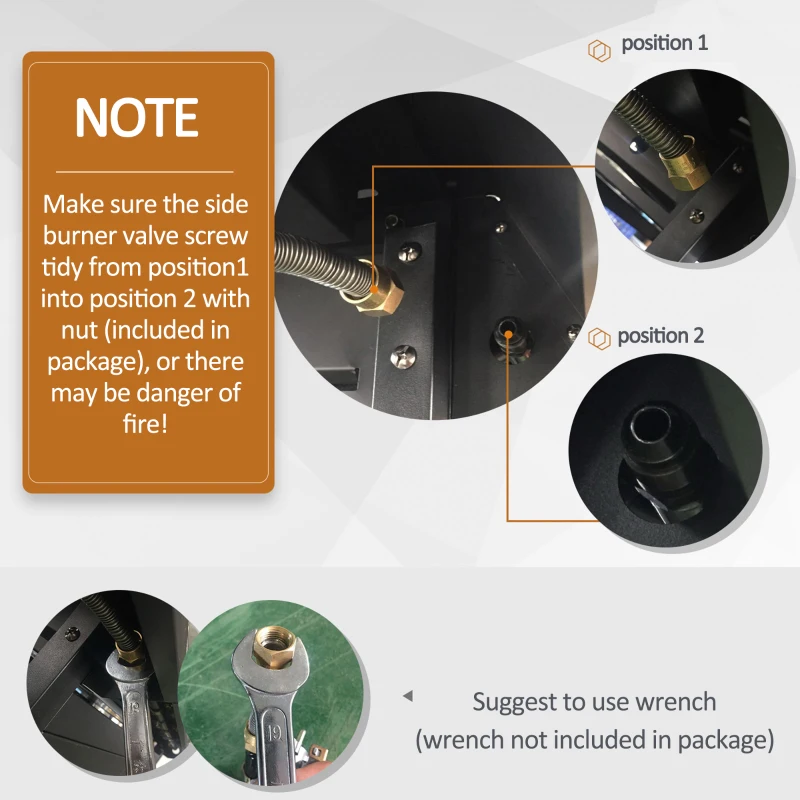 Best 3+1 Burner Gas BBQ Grill, Outdoor Barbecue Trolley with Wheels, Warming Rack, Side Shelves, Cabinet, Thermometer for Garden, Party, Camping, 110L x 50W x 100Hcm, Black - Image 4