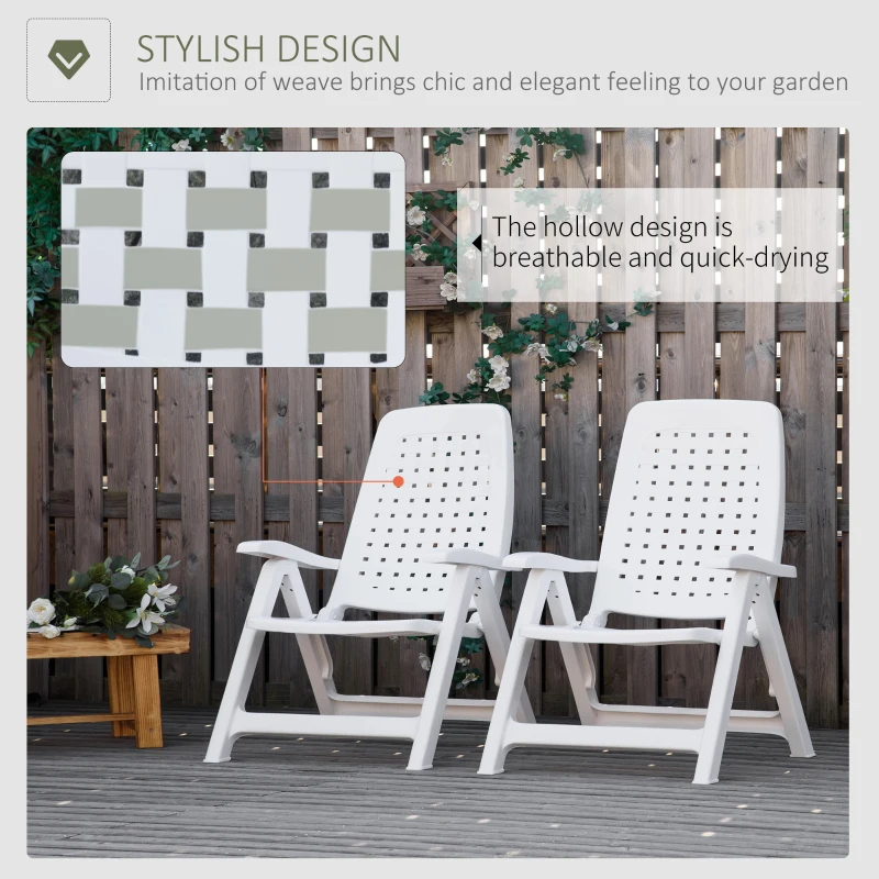 Best 2 Piece Folding Dining Chairs w/ 4-Position Backrest for Outdoor Events, Camping - Image 6