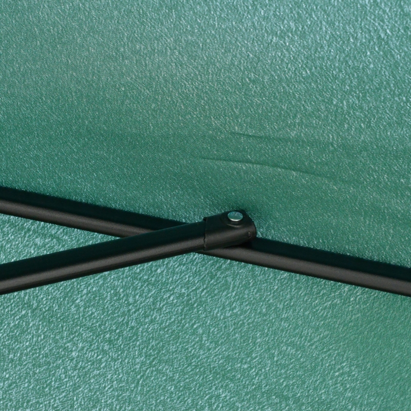 Best 2.7m Patio Parasol Garden Umbrellas Outdoor Sun Shade Table Umbrella with Tilt, Crank, 8 Ribs, Ruffles, Green - Image 10