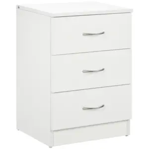 Best Three-Drawer Simple Bedside Table - White