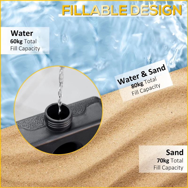 Best Four-Piece Plastic Cantilever Parasol Base - Black - Image 5