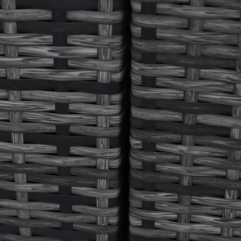 Best 8 Pieces PE Rattan Corner Sofa Set with Thick Cushions, Aluminium Outdoor Rattan Garden Furniture Set with Glass Top Table, No Assembly Required, Grey - Image 9