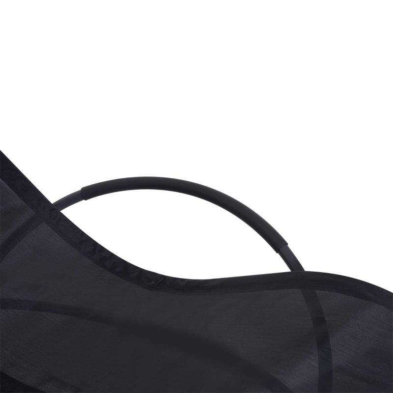 Best Outdoor Orbital Lounger Zero Gravity Patio Chaise Foldable Rocking Chair w/ Pillow Black - Image 9