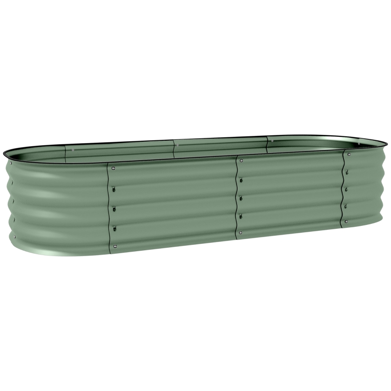 Best Galvanised Raised Garden Bed, Metal Planter Box with Safety Edging, for Flowers, Herbs, Succulents, Green - Image 12