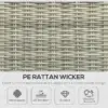 Best 5 Pieces Rattan Bistro Set with Adjustable Back, Reclining Wicker Balcony Furniture with Cushions, Glass Top Coffee Table and Footstools, Outdoor Table and Chairs, Grey - Image 4