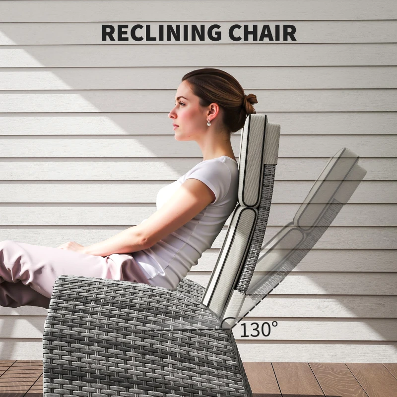 Best 5-Piece Rattan Garden Furniture Set with Cushions - Grey - Image 4