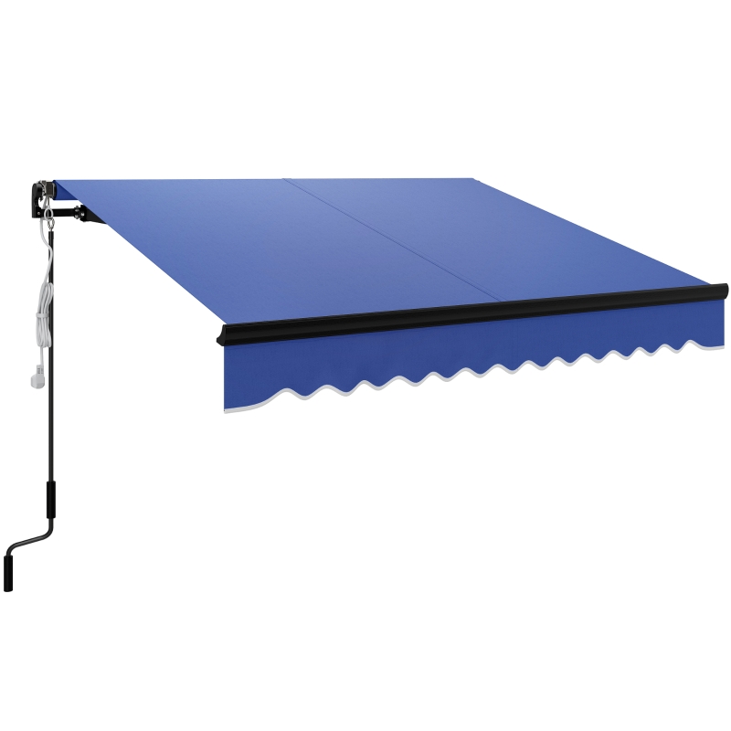 Best 2.5 x 2m Electric Awning with LED Light and Remote Controller, Aluminium Frame DIY Retractable Awning, UV50+ Sun Shade Canopy for Garden Patio Deck Door Window, Blue - Image 11