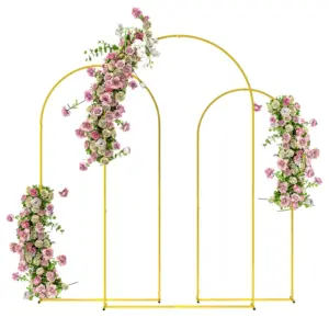 Best Wedding Arch Frame Set, 2.2, 2, 1.8 m Metal Arch Backdrop Stand Set of 3, Balloon Arch Stand Set for Birthday Party, Bridal Shower, Graduation, Ceremony, Banquet Decorations, Gold Tone