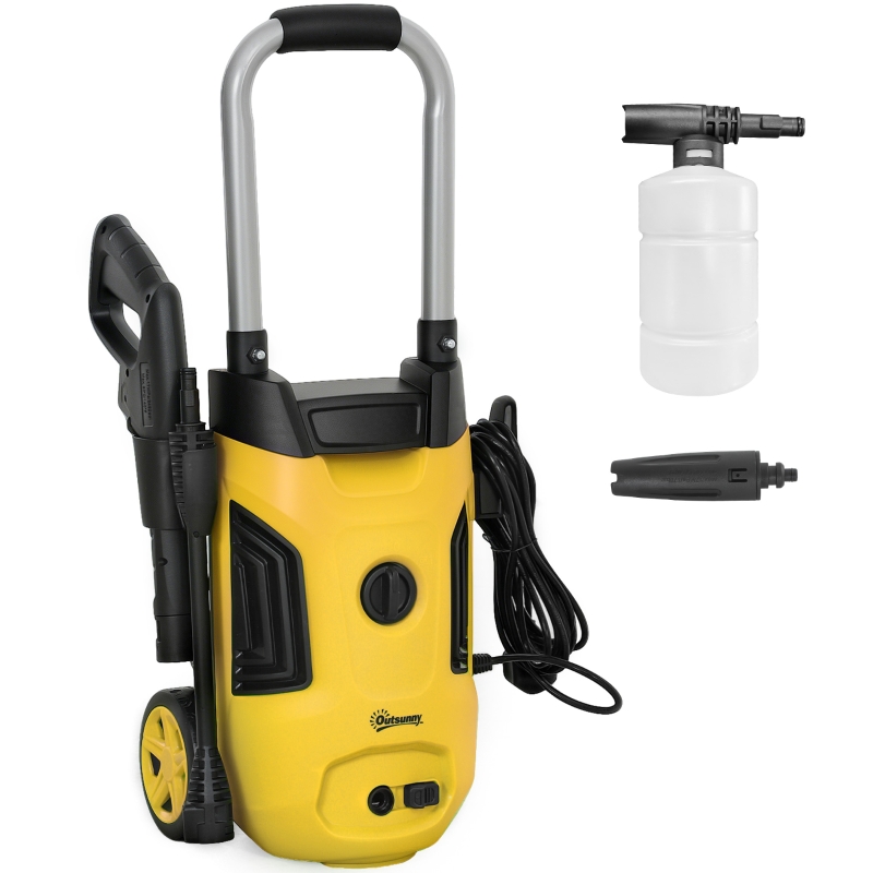 Best 1800W High Pressure Washer, 150 Bar Pressure, 420 L/h Flow, Portable Power Washer Jet Wash Cleaner with Adjustable Nozzle, 6M Hose, Steel Handle for Home Patio Car Driveway, Yellow - Image 10
