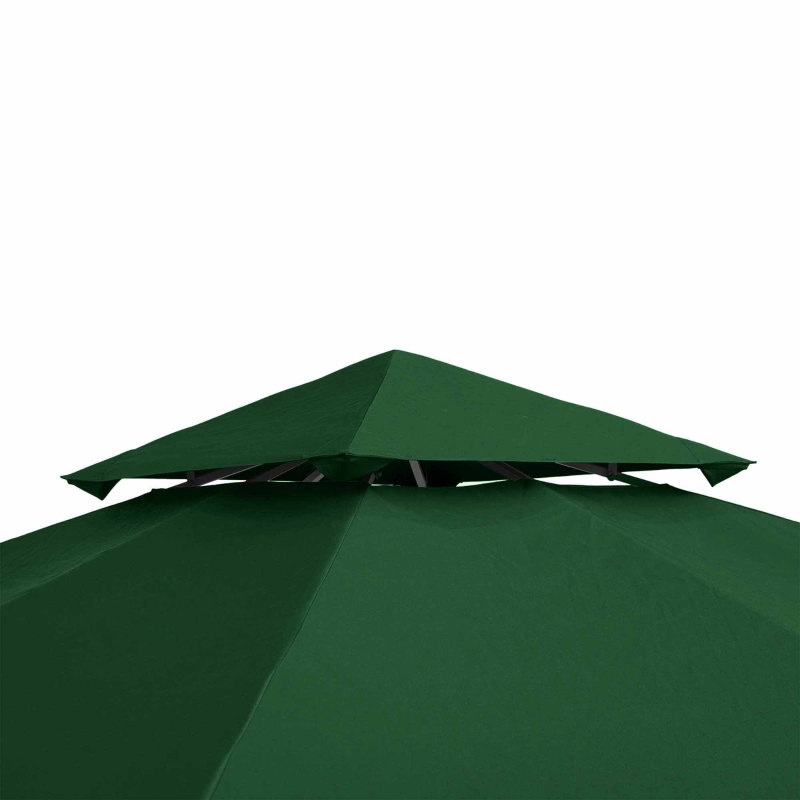 Best 3(m) Gazebo Top Cover Double Tier Canopy Replacement Pavilion Roof Dark Green - Image 9