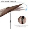 Best 3(m) Tilting Parasol Garden Umbrellas, Outdoor Sun Shade with 8 Ribs, Tilt and Crank Handle for Balcony, Bench, Garden, Coffee - Image 4