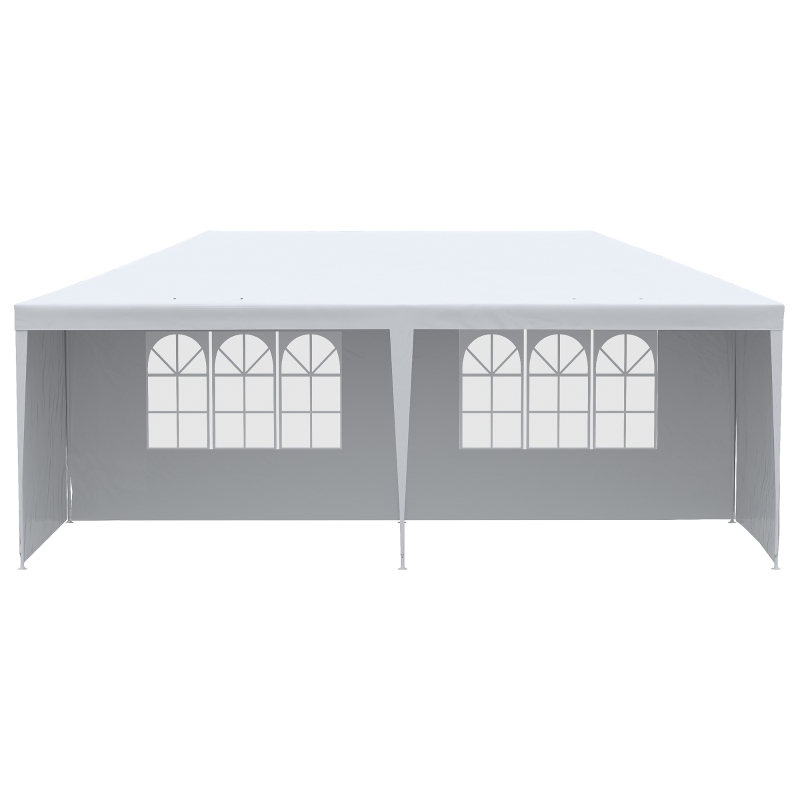 Best 6 x 3 m Party Tent Gazebo Marquee Outdoor Patio Canopy Shelter with Windows and Side Panels White - Image 11