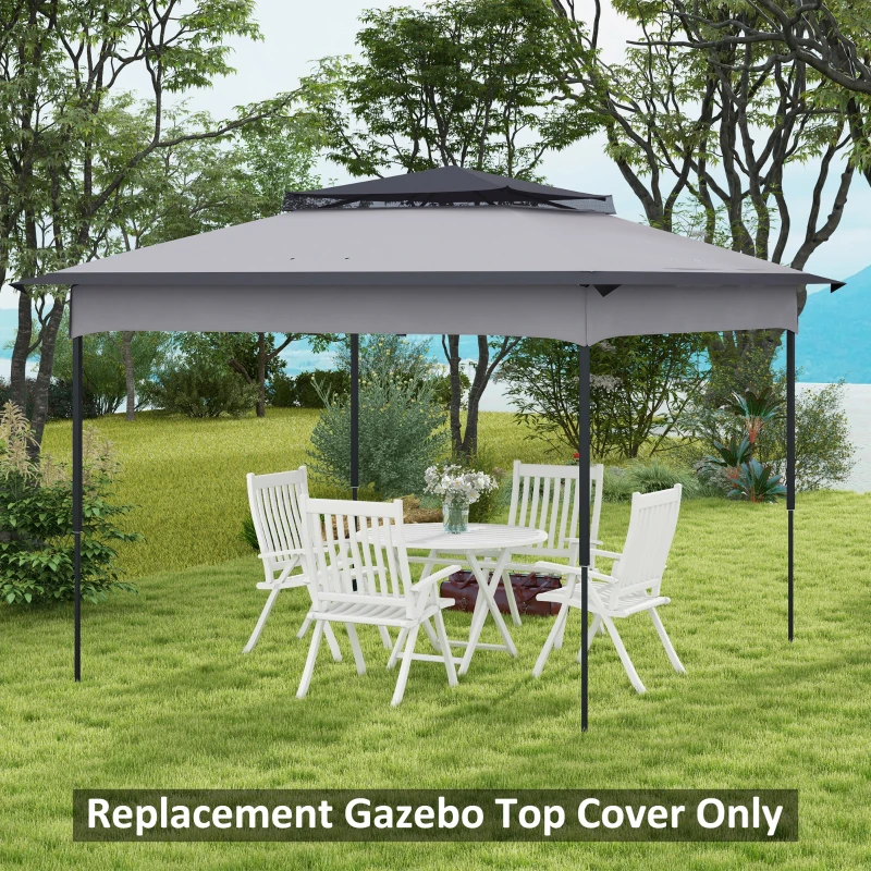 Best Pop up Gazebo Cover, 2-Tier Gazebo Roof Replacement for 3.25m x 3.25m Frame, 30+ UV Protection, Grey - Image 7