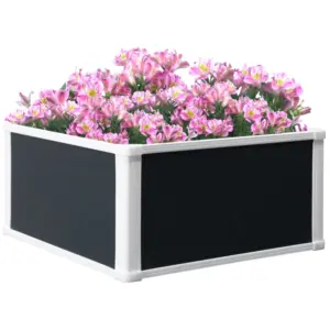 Best 96L Raised Garden Bed, Weather-resistant PP Planter Box Containers for Outdoor Patio Plant Flower Vegetable, 60 x 60 x 30 cm