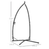 Best Hammock Chair Stand Only, Hanging Chair Stand with X-Shape Base, Heavy Duty Steel Single Hammock Egg Swing Frame for Indoor Outdoor, 150 KG Load Capacity Black - Image 3
