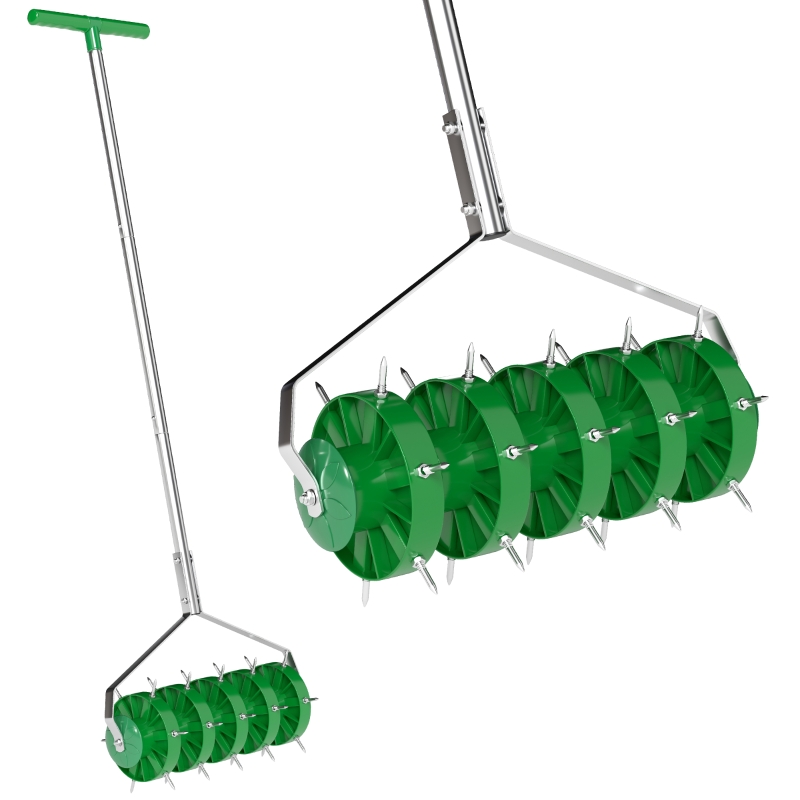 Best Rolling Lawn Aerator, Manual Grass Spike Roller, Heavy Duty Garden Aerator with 3 Piece Detachable Handle and T-bar Grip, Outdoor Garden Lawn Tool, Dark Green - Image 10