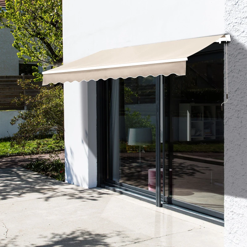 Best Manual Retractable Awning, 3x2.5 m-Ivory White - Image 2