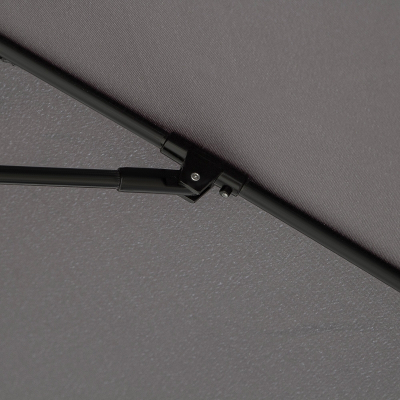 Best 2.7M Garden Parasol Umbrella with Glass Fibre Ribs and Aluminium Frame, Tilting Sun Shade Shelter Canopy, Charcoal Grey - Image 9