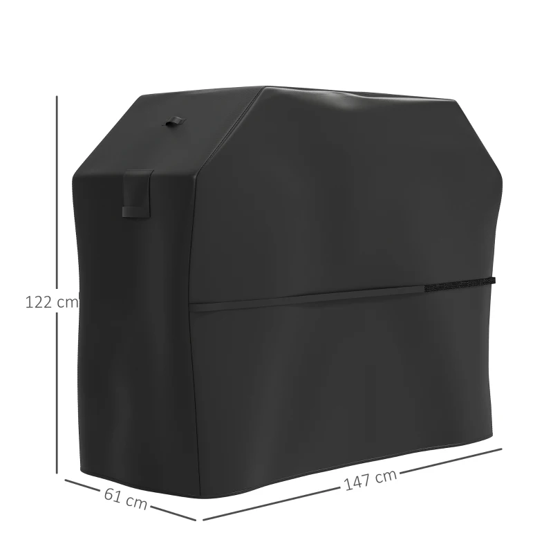 Best BBQ Cover for Rectangular Gas Grill, 600D UPF30+ Oxford Fabric Barbecue Cover for Waterproof Protection Rip-Proof, with Windproof Hook and Loop Fasteners, Vents, 147 x 61 x 122 cm, Black - Image 3