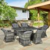 Best Seven-Piece Rattan Dining Set - Grey - Image 10