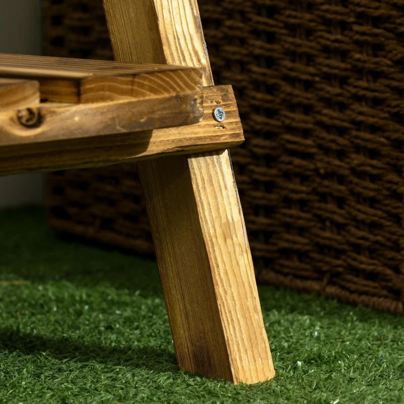 Best Wooden Folding Flower Pot Stand 3 Tier Garden Planter Display Ladder Gardener Storage Shelves Rack Herb Holder (60L x 37W x 93H cm) - Image 8