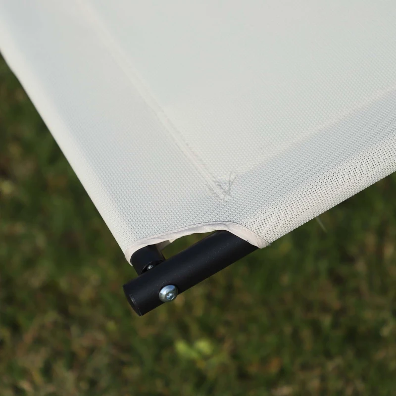 Best Double Sun Lounger, Rocking Lounger Sunbed Daybed with Armrest and Headrest Pillow, for Two, For Outdoor Patio Garden, Cream White - Image 8