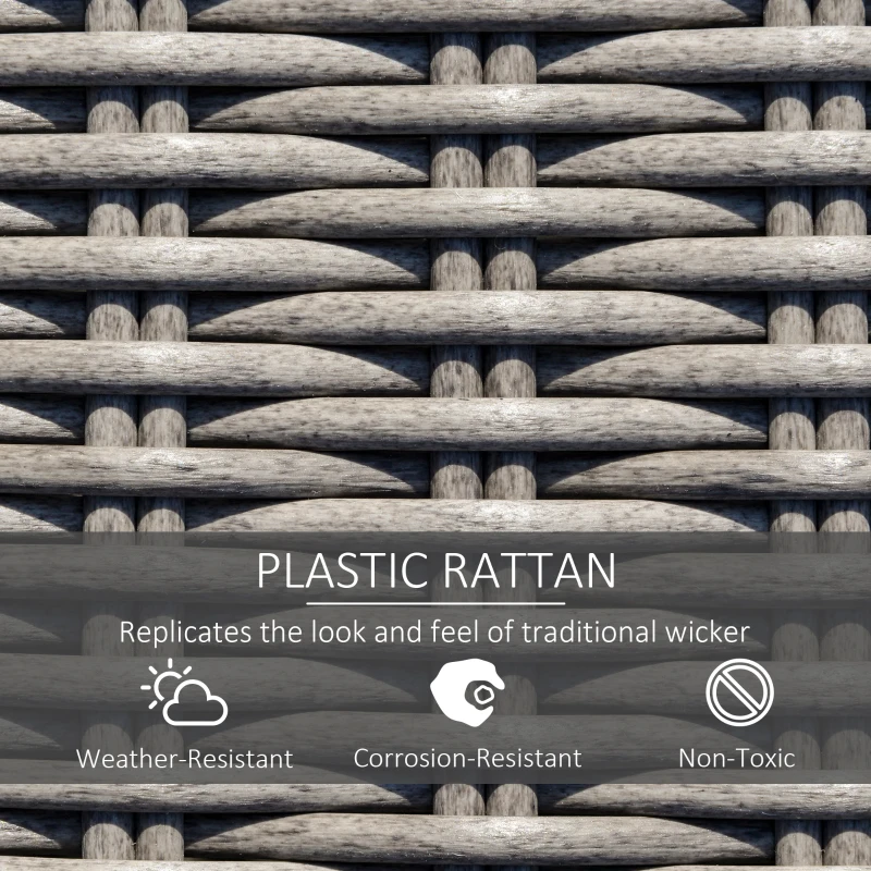 Best 8-Seater Outdoor PE Rattan Sofa Set Conversation Set w/ Fire Pit Table, L-Shape Sofa, Footstool and Furniture Cover - Image 6