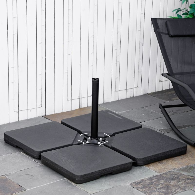 Best Four-Piece Plastic Cantilever Parasol Base - Black - Image 10