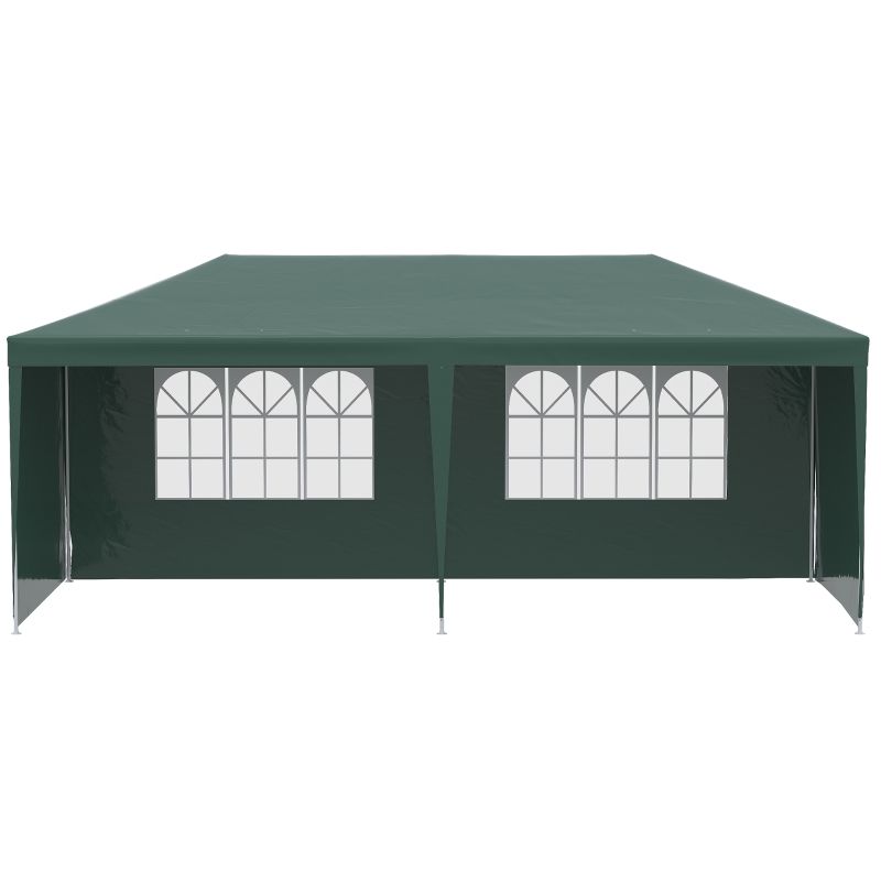 Best 6x3 m Party Tent Gazebo Marquee Outdoor Patio Canopy Shelter with Windows and Side Panels, Green - Image 11