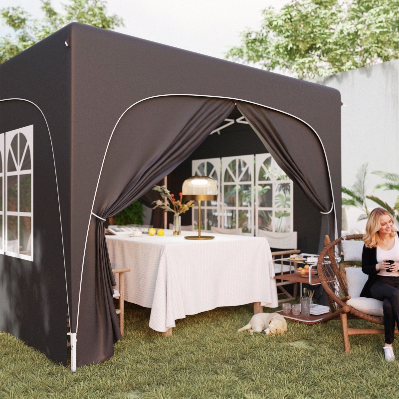 Best 3 x 3m Pop-Up Gazebo Shelter, with Accessories - Black - Image 9