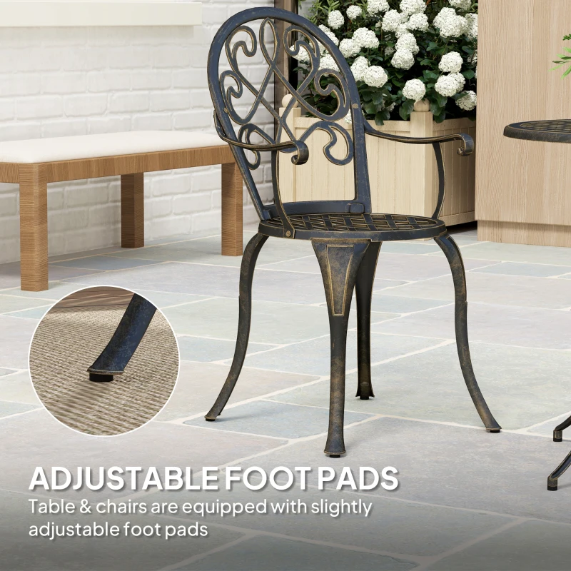 Best Three-Piece Elegant Aluminium Garden Set - Bronze Tone - Image 7