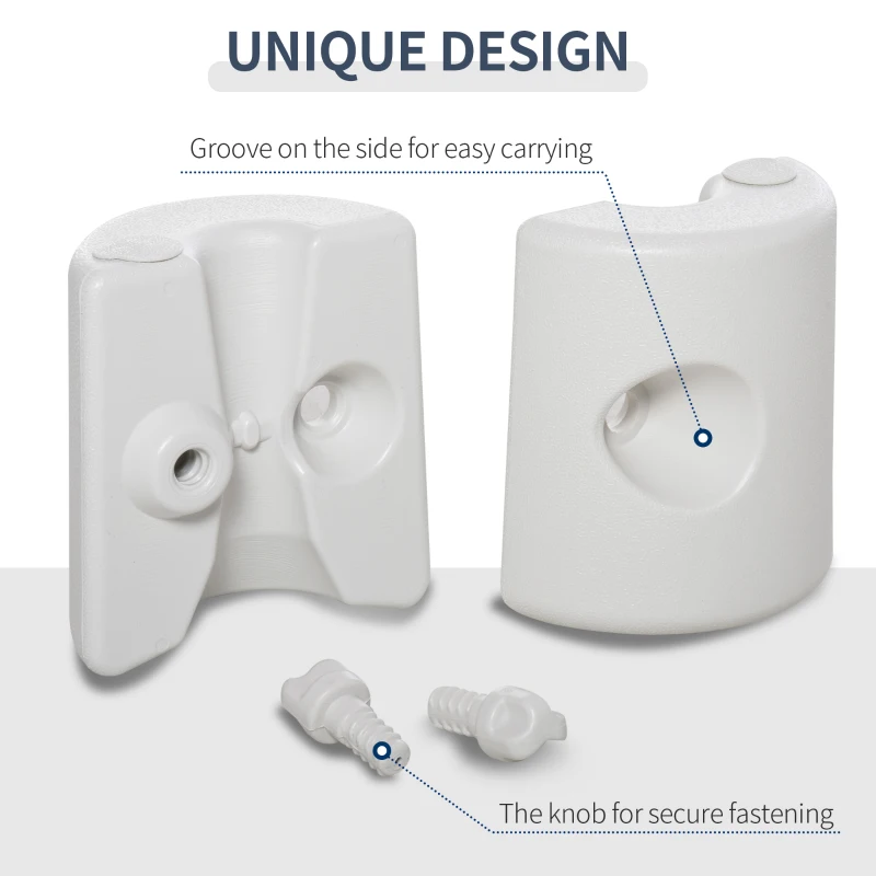 Best 4 Pack 36 kg Gazebo Weights, Canopy Tent Weights with Rapid Clip, Gazebo Leg Weights Fill with Sand or Water, White - Image 6