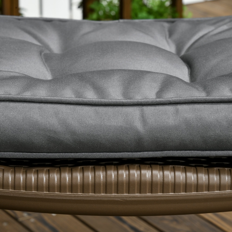 Best Set of 4 Garden Seat Cushion with Ties, 42 x 42cm Replacement Dining Chair Seat Pad, Grey - Image 9