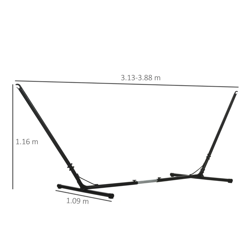 Best 3.13.8m Adjustable Universal Hammock Stand Metal Frame Garden Camping Picnic Outdoor Patio Replacement Stand Only - Image 3