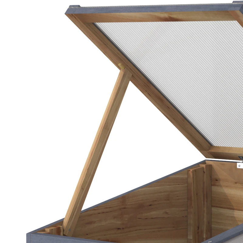 Best Wooden Cold Frame Mini Greenhouse Garden Polycarbonate Grow House with Independent Openable Top Covers for Flowers, Vegetables, Plants, 100 x 50 x 36 cm, Light Grey - Image 8