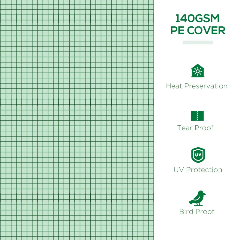 Best Mini Greenhouse, Portable Tunnel Green House, Green Grow House Steel Frame with 5 Mesh Windows, 3 M, Green - Image 4