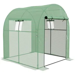 Best 180 x 180cm Walk-In Polytunnel Greenhouse - Green