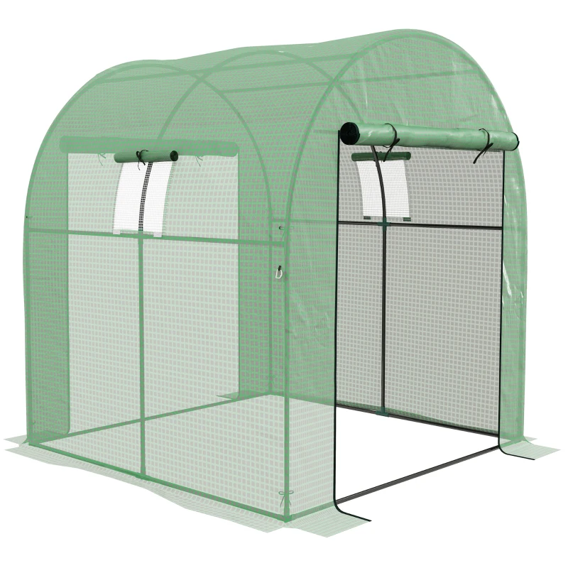 Best 180 x 180cm Walk-In Polytunnel Greenhouse - Green