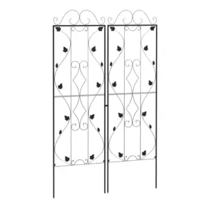Best Metal Trellis Set of 2, Garden Trellis for Climbing Plants Support Frames, Leaf Design