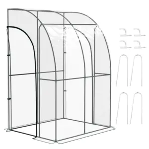 Best 143cm x 118cm Walk-In Lean To Greenhouse, with Accessories