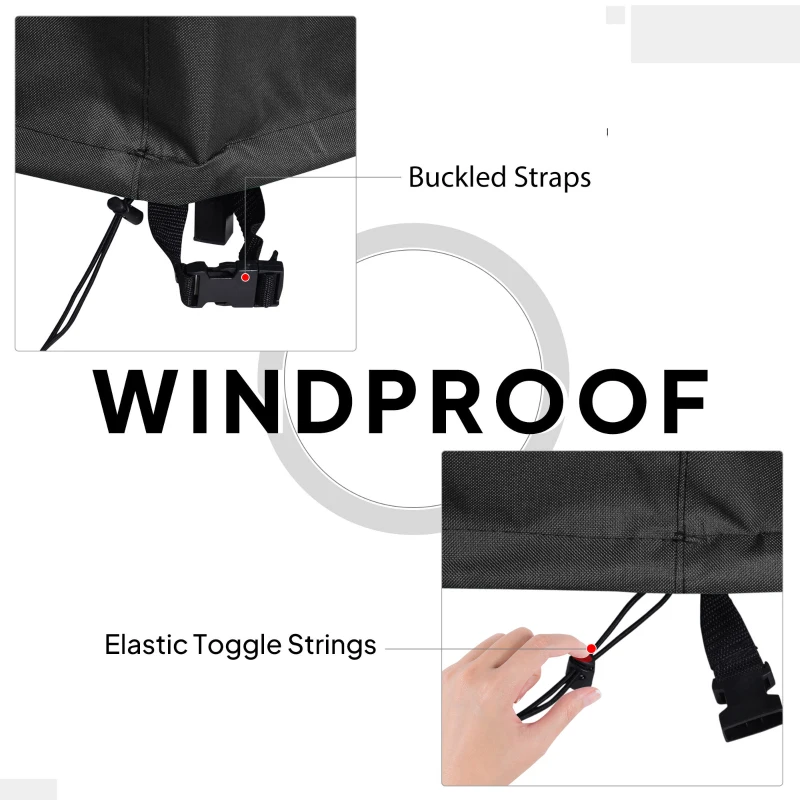 Best Garden Patio Large Furniture Set Round Cover 600D Oxford Waterproof, Ф193 x 80H cm, Black - Image 6