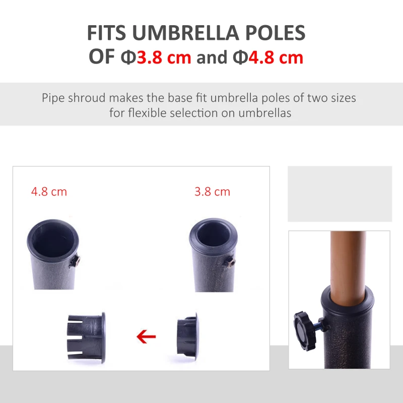 Best 13kg Resin Umbrella Stand Holder, Garden Parasol Base for 38mm or 48mm Outdoor Umbrella Poles, Bronze Tone - Image 5